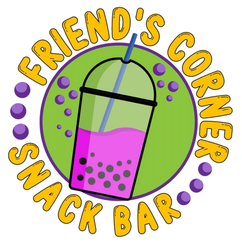 Friend's Corner Snack Bar logo with a bubble tea cup